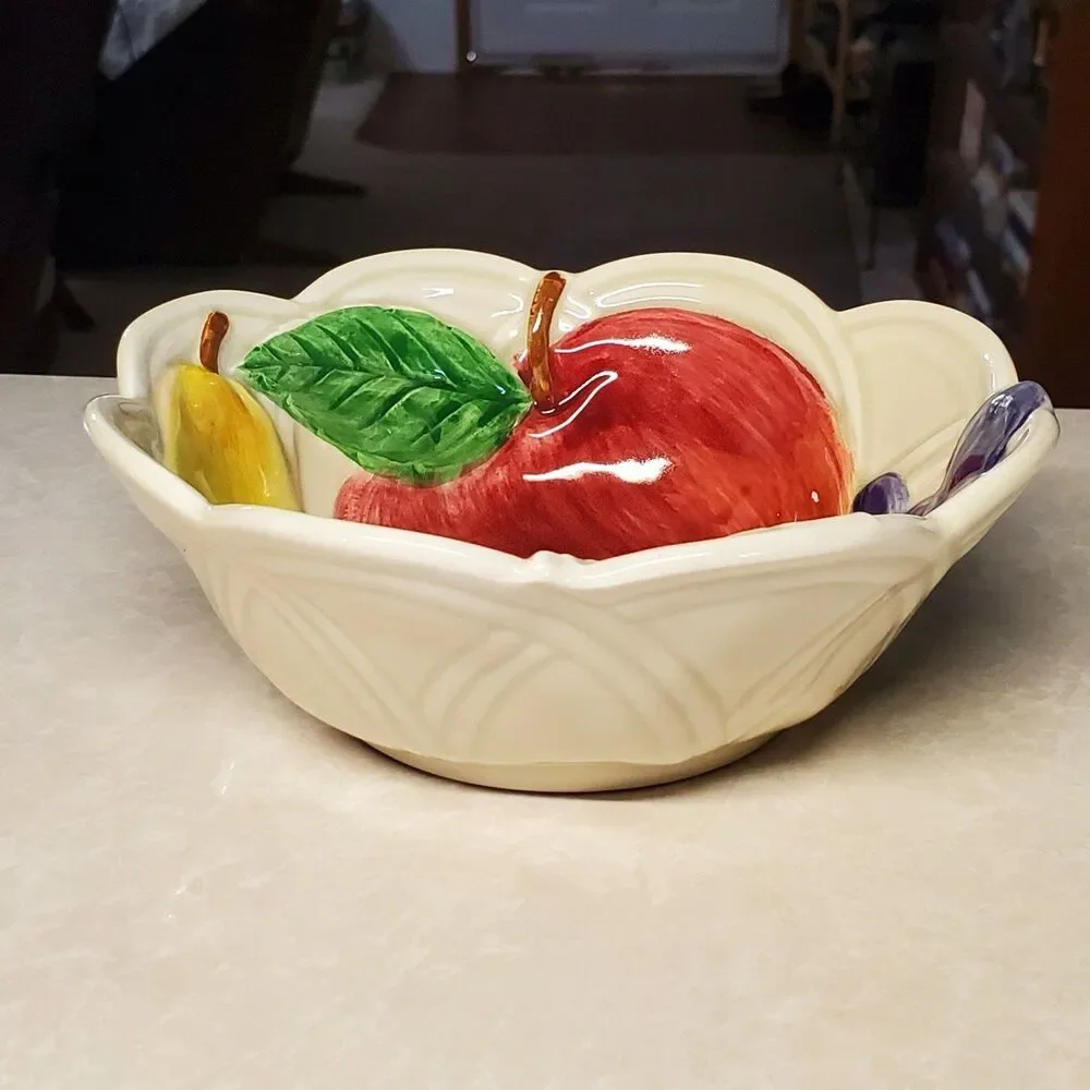 Otagiri Fruit Basket Fruit Dessert Sauce Bowl Embossed Basketweave